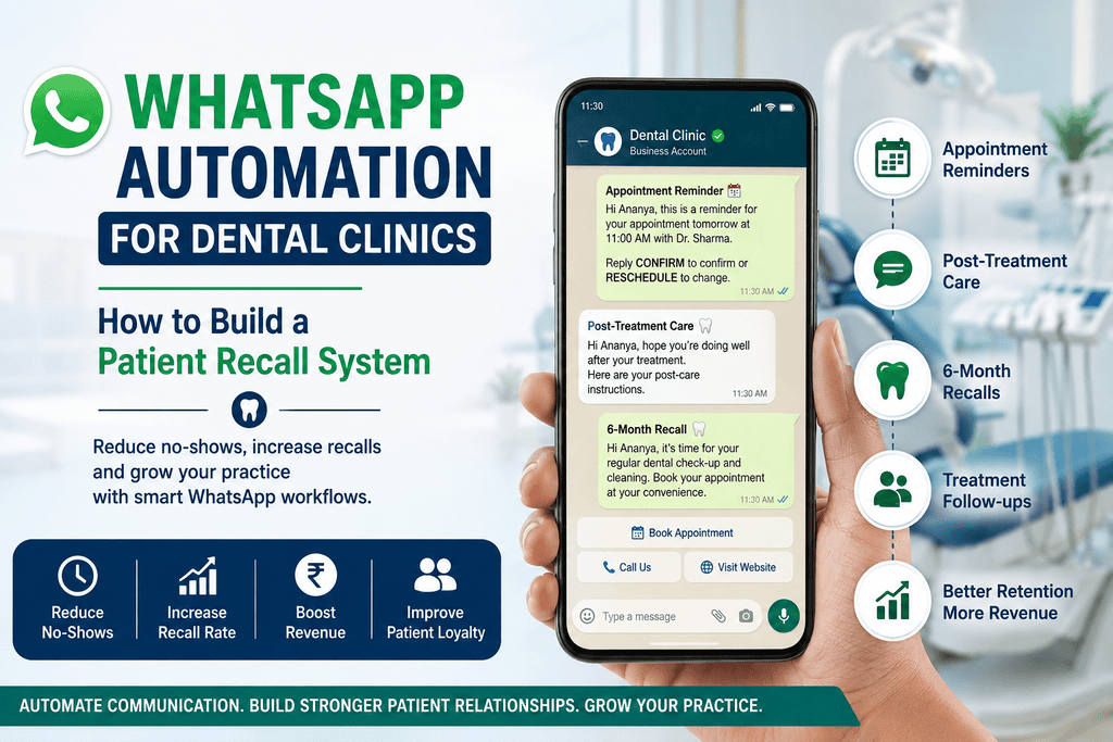WhatsApp automation for dental clinics patient recall system